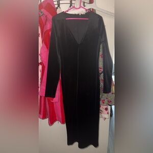 Good American Black Long Sleeve velvet Dress